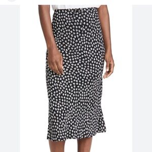 Madewell Drawstring Slip skirt in Woodcut Flowers. Size 6. EUC.